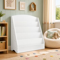 Enhance Your Child's Space with a 5-Tier White Bookshelf