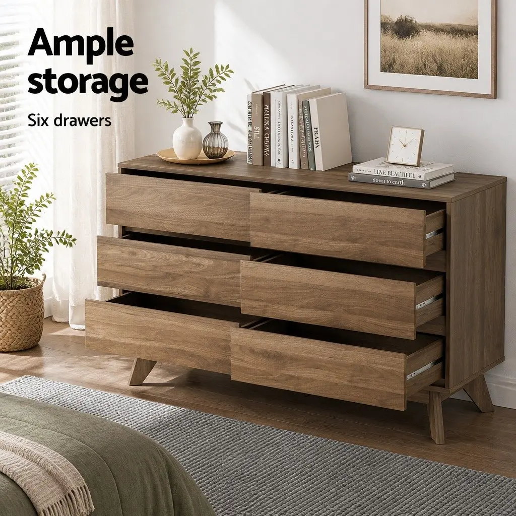 Walnut Six Drawer Chest