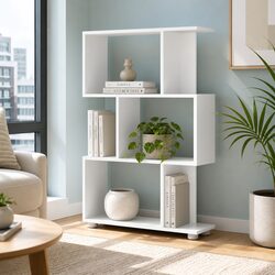 Enhance Your Space with a Contemporary 3-Tier Zig-Zag Shelf