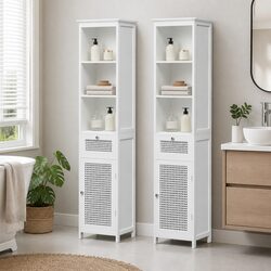Elevate Your Bathroom Aesthetics with a White Rattan Cabinet
