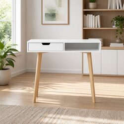 Scandinavian Style Computer Desk with Drawer Storage