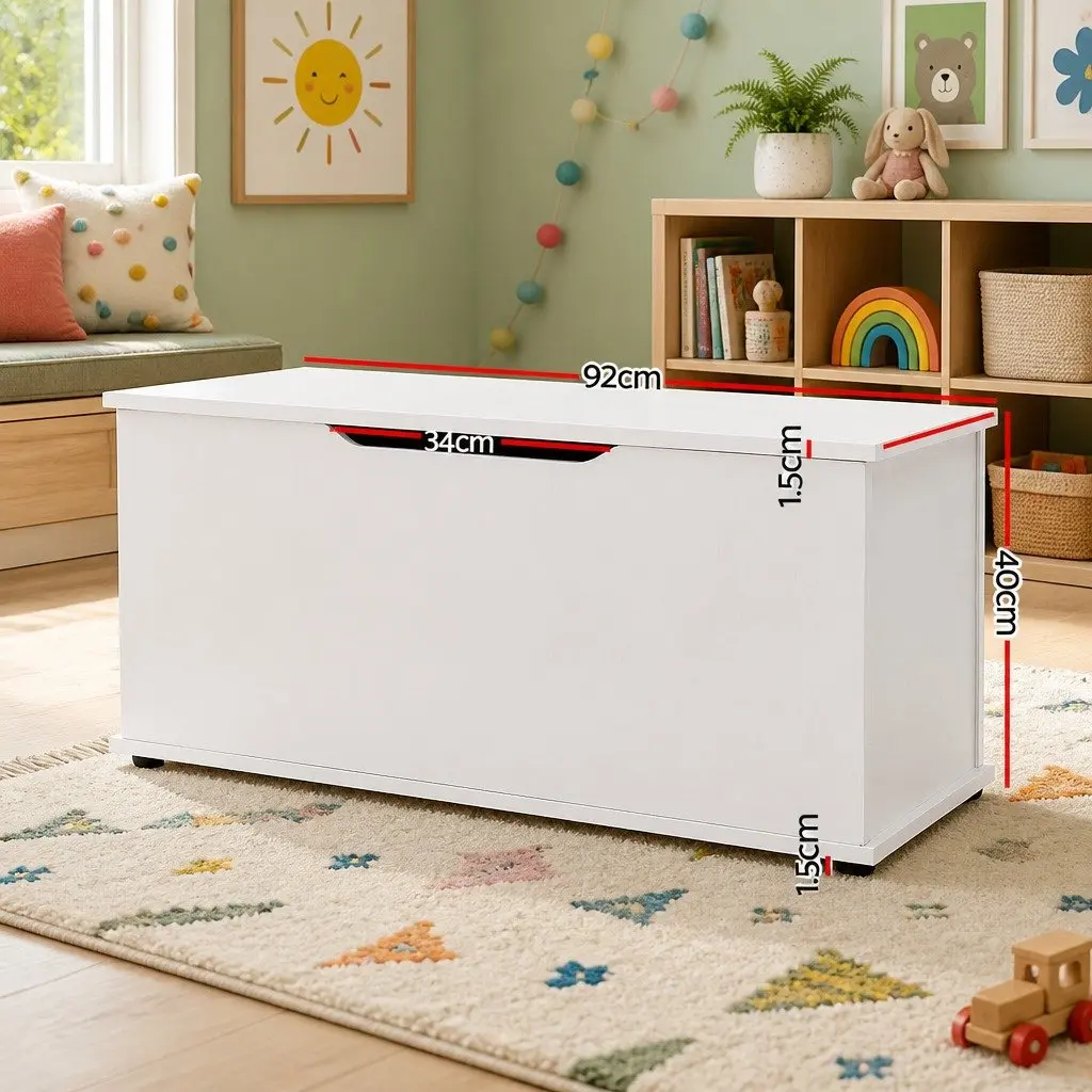 Kids Toy Box Storage Chest Organiser Cabinet White Children Bedroom Playroom