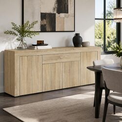 Buffet Sideboard Modern Storage Cabinet Medium Wood Tone 180cm Dining Display