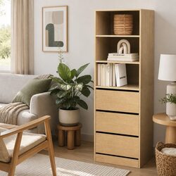 Tall 3-Drawer Cabinet in Pine for Stylish Storage
