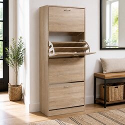 Shoe Storage Cabinet with 4 Doors for a Clutter-Free Home