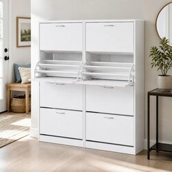 Stylish White Shoe Storage Unit for a Clutter-Free Entryway