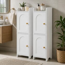 Enhance Your Bathroom Organization with a Slim Storage Cabinet Set