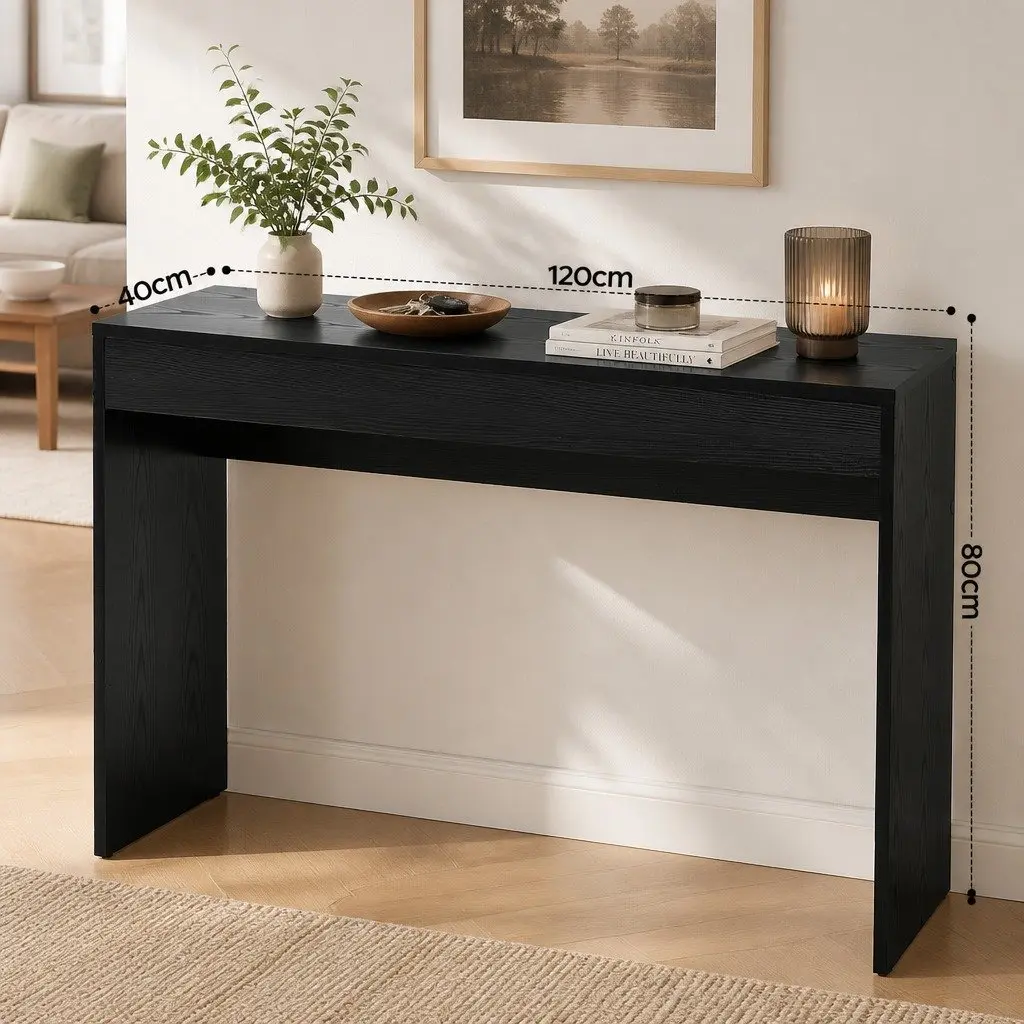 Console Table 120cm Hallway Entryway Sofa Side Table Black Storage Furniture