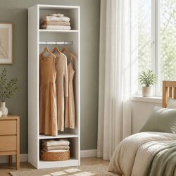 Space-Saving White Wardrobe for an Organized Home