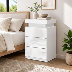 Enhance Your Space with LED Bedside Table and Storage