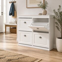 Stylish White 4-Tier Shoe Storage Organizer