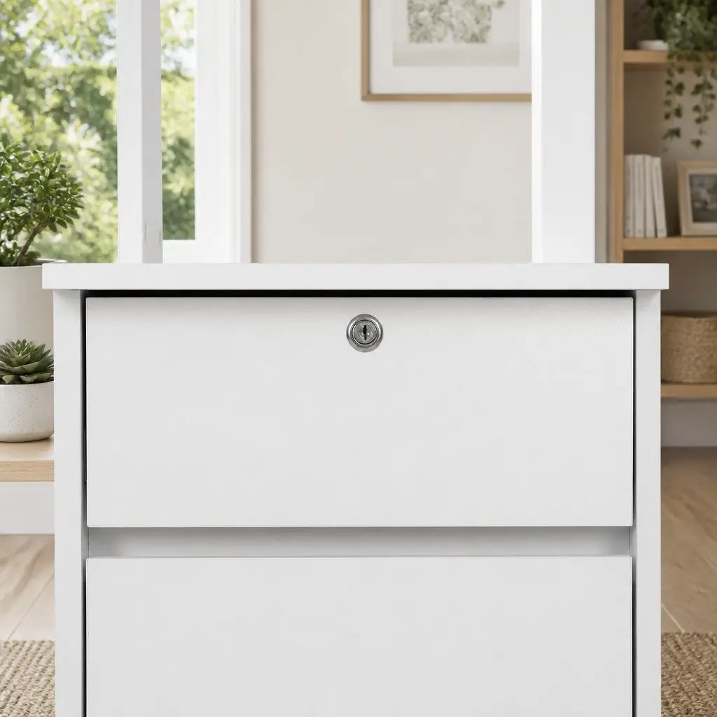 Computer Desk White Spacious Desktop Storage Drawer Bookshelf Cabinet