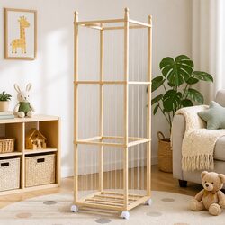 Vertical Toy Organizer with Wheels for Plush Storage