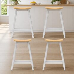Enhance Your Kitchen with a Set of 4 Pine Bar Stools