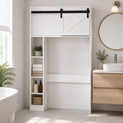 Space-Saving Over Toilet Cabinet for a Neat Bathroom