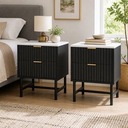 Elegant Nightstand with Two Convenient Storage Drawers