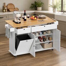 Enhance Your Cooking Space with This Stylish Island Cart