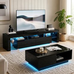 Elevate Your Living Room with TV Unit & Coffee Table Set