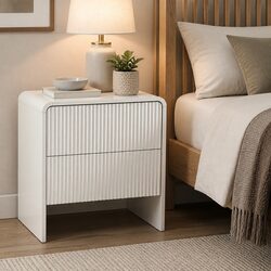 Enhance Your Space with a Beige 2-Drawer Bedside Table