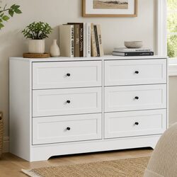 Enhance Your Bedroom with a White 6-Drawer Chest of Drawers