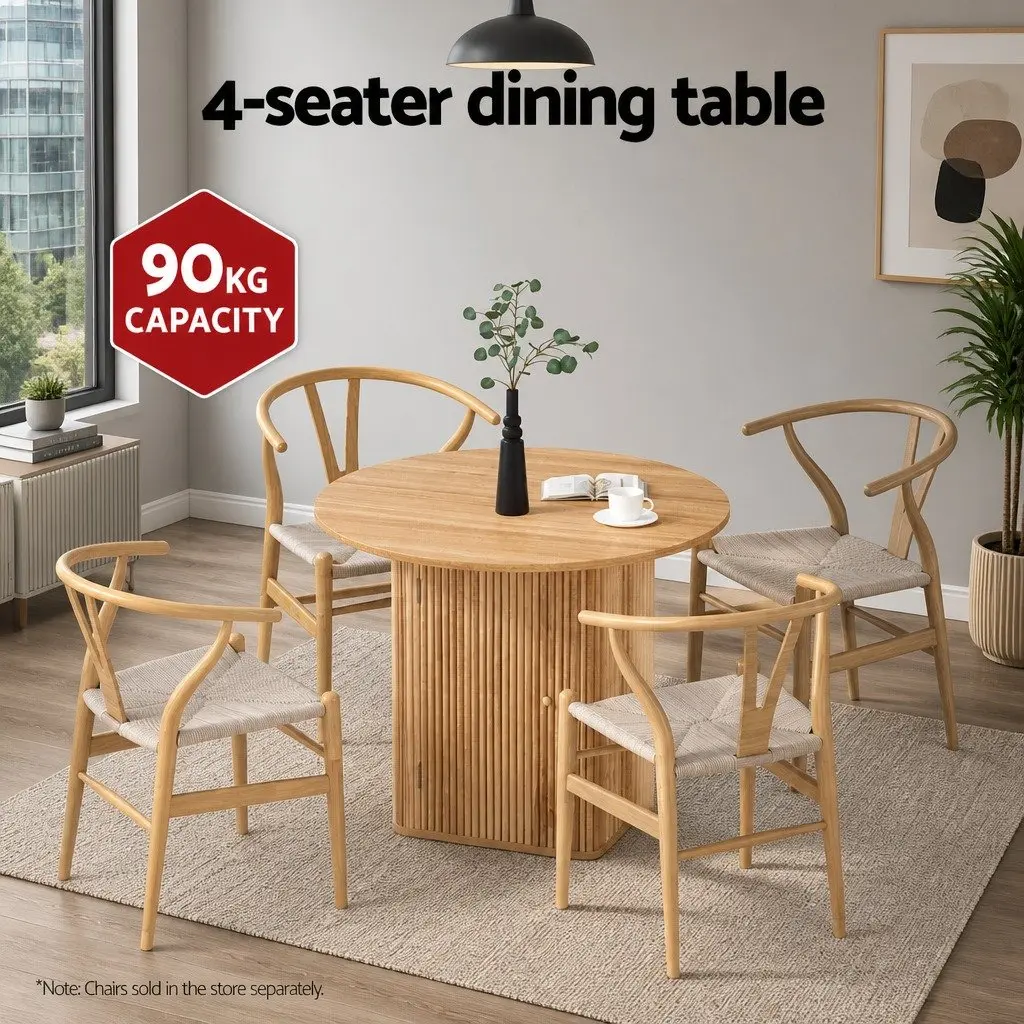 Dining Table 1M Storage Base Pine Wood Seater Kitchen Furniture Modern Design