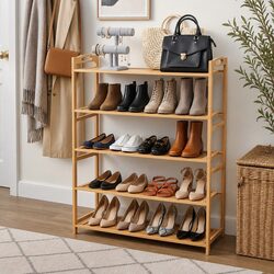 Bamboo Shoe Rack Organizer for Your Hallway or Closet
