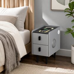Elevate Your Bedroom with a Smart Bedside Table in Grey
