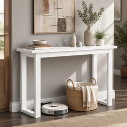 Console Table 110CM White Minimalist Design Entryway Hallway Living Room Storage