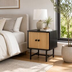Stylish Black Bedside Table with Modern Design