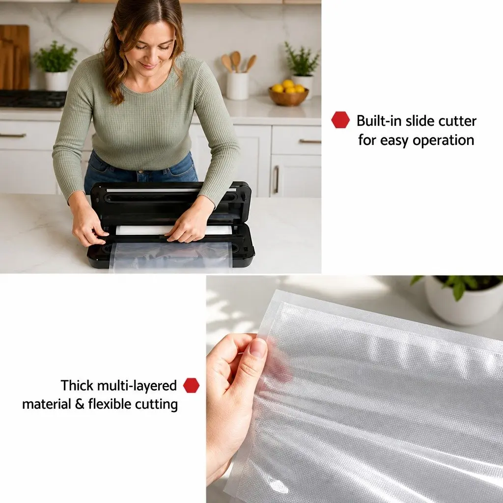Food Vacuum Sealer Machine Auto Seal 5 Modes Cutter Storage Bags Household