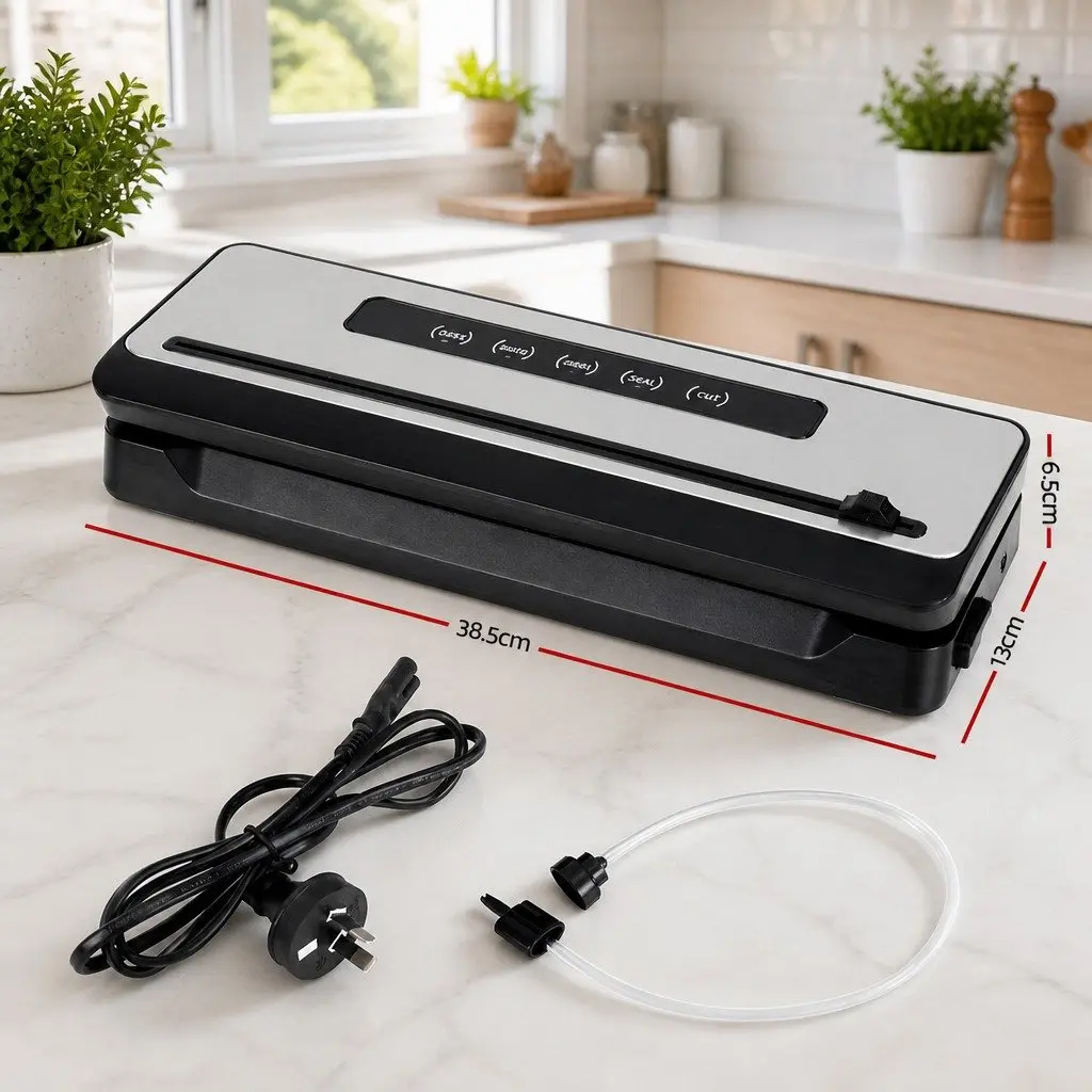 Food Vacuum Sealer Machine 110W Kitchen Storage Sealing Cutter Bags Black