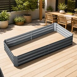 Raised Garden Bed Planter Box 210x90cm Galvanised Steel Container Vegetable