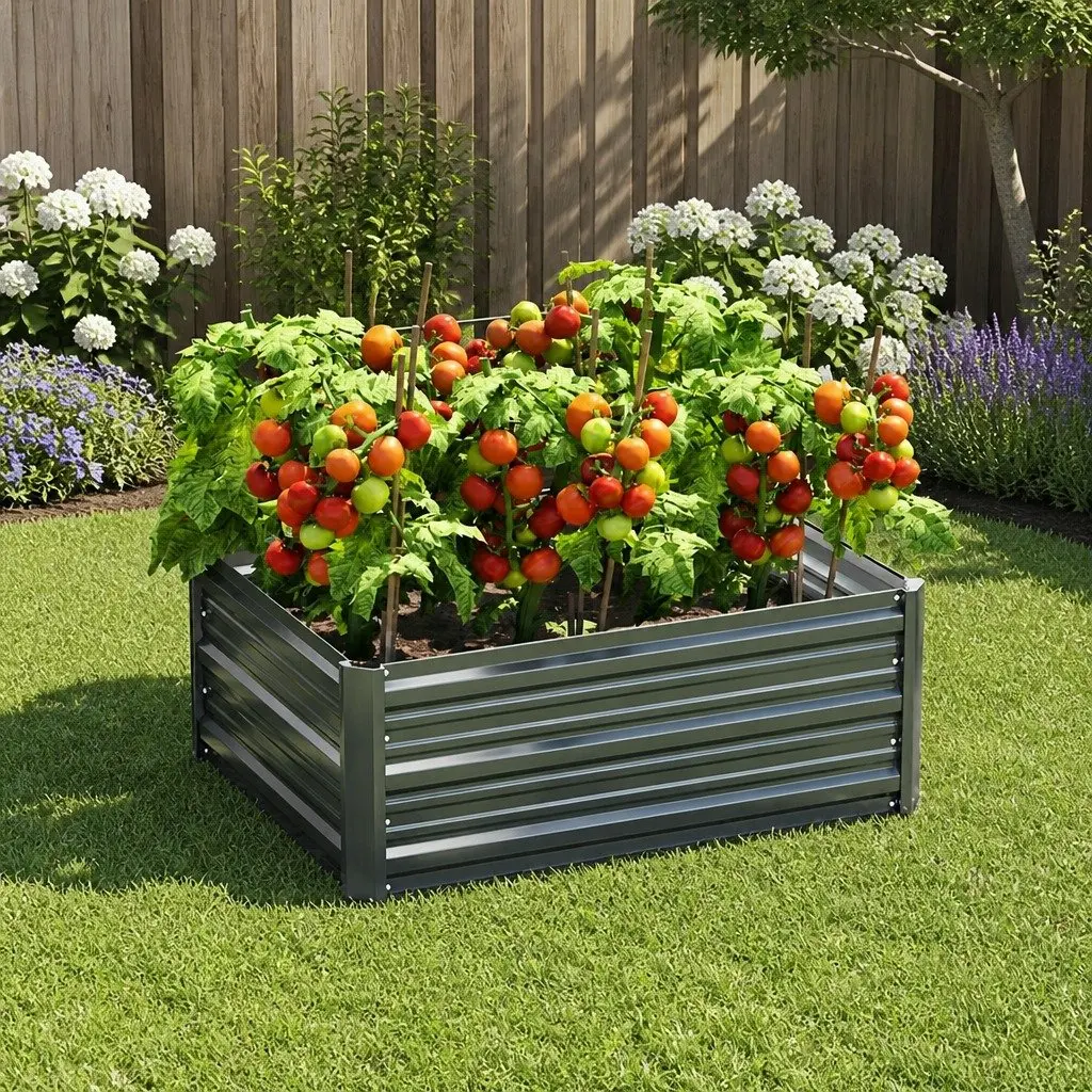 Raised Garden Bed Planter Box 80x60x30cm Vegetable Flower Herb Growing Container