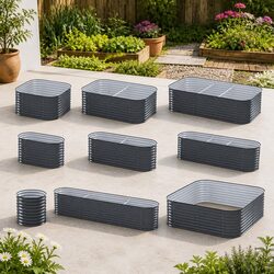 Garden Bed Modular Planter Box 56CM Height Raised Galvanized Steel Versatile 9