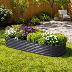 Oval Planter Box 240x80x42cm for Your Home Garden