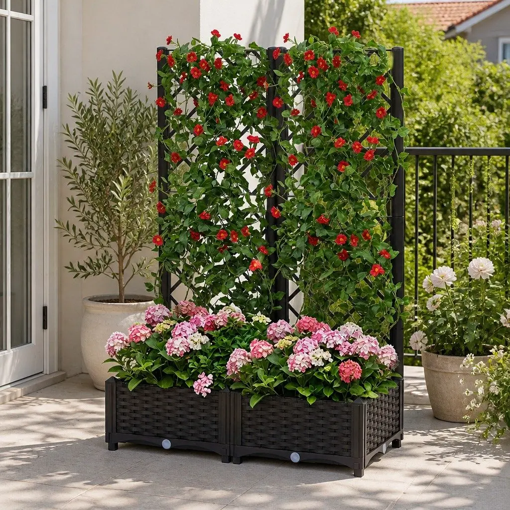 Raised Garden Bed Vertical Planter Self Watering Elevated Veggie Box 80cm x 40cm x 122cm BPA Free Lightweight Sturdy Construction