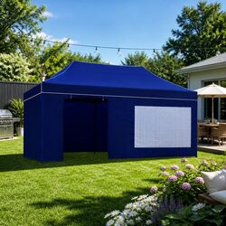 Versatile 3x6m Outdoor Gazebo Blue Canopy Tent