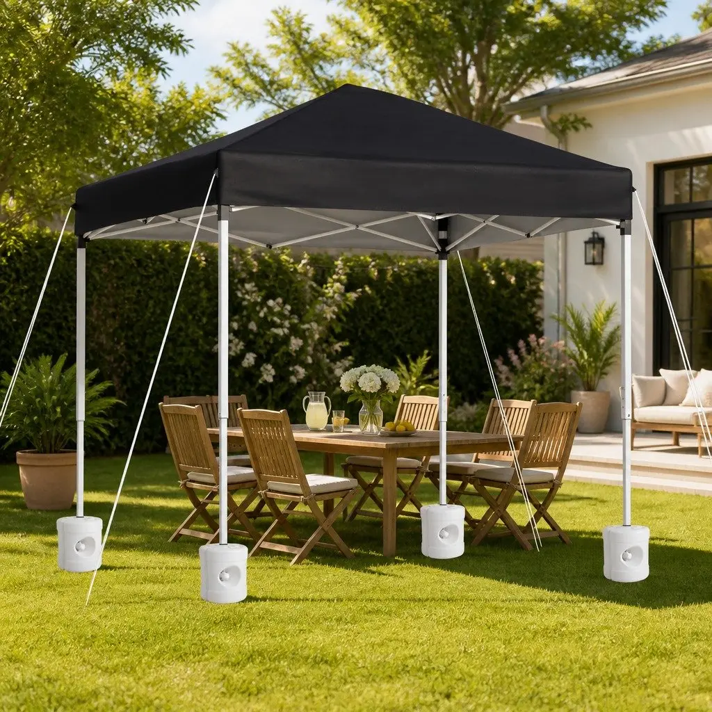 Outdoor Gazebo 2x2m Portable Shade Canopy with Adjustable Height and 4 Base Pods