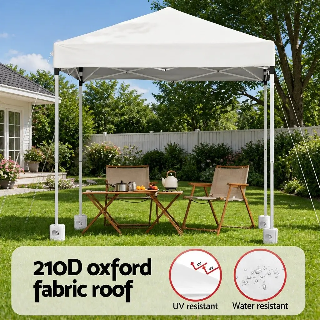 Outdoor Gazebo 2x2m Adjustable Height UV Water Resistant Canopy Shade White
