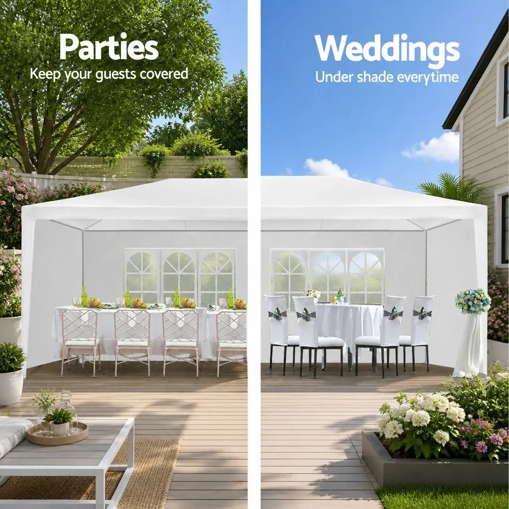 Gazebo 3x6m Outdoor Wedding Party Canopy White UV Resistant Waterproof with Removable Panels