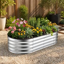 Transform Your Backyard with This Spacious Metal Planter