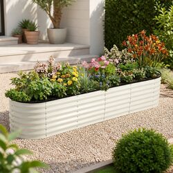 Stylish Oval Raised Garden Bed for Vegetables & Herbs