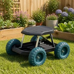 Garden Rolling Stool with Wheels Seat Outdoor Gardening Helper Work Chair
