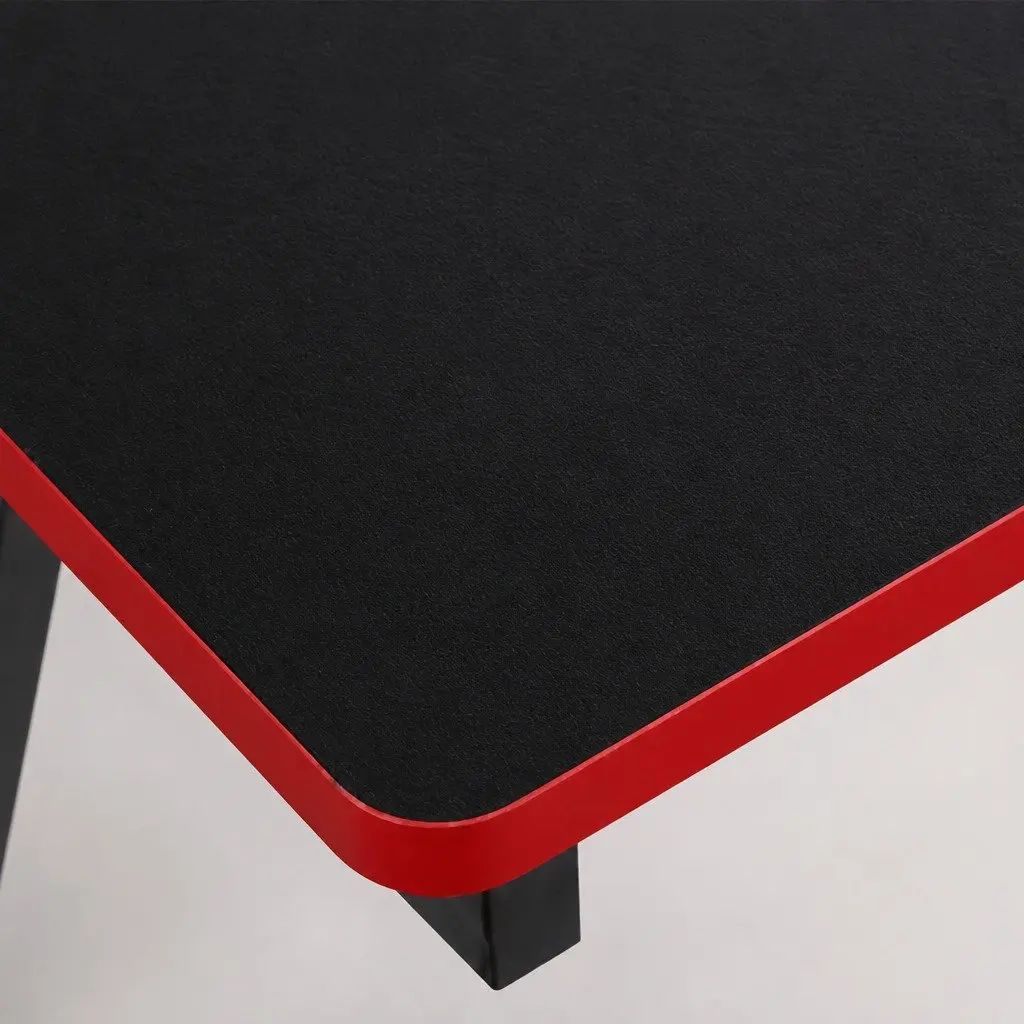 Gaming Desk 120cm Carbon Fibre Spacious Table for Office and Gaming Setup Red Black