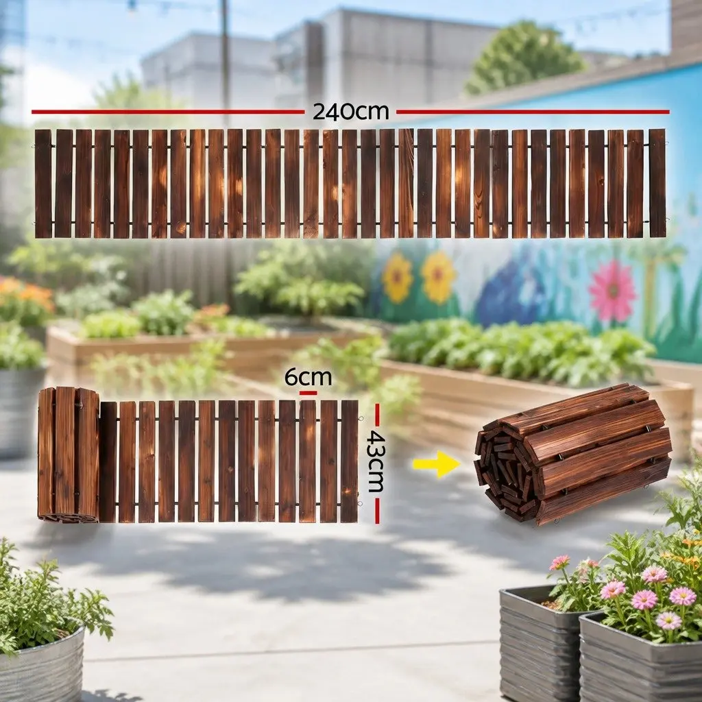 Garden Pathway Roll-Out Walkway 8FT Wooden Anti-Slip Charcoal Outdoor Decking
