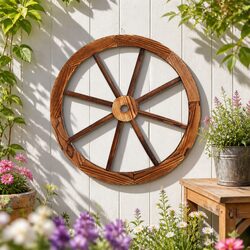 Enhance Your Home with a Rustic Wooden Wagon Wheel