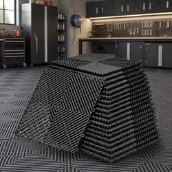 Interlocking Garage Floor Tiles 20PCS Workshop Non-Slip Heavy Duty Black 40x40cm