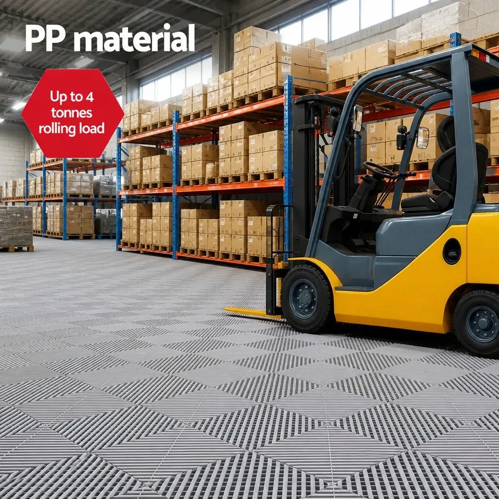 Interlocking Garage Floor Tiles 40x40cm Non-Slip Heavy Duty Grey 20 Piece
