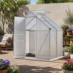 Compact Polycarbonate Greenhouse for Gardens 1.3M x 1.9M x 2.0M