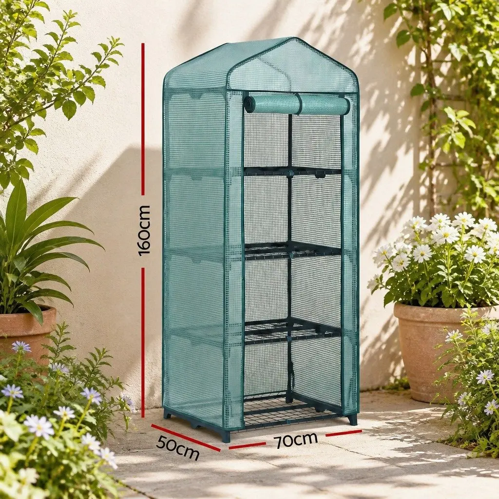 Mini Greenhouse 4 Tier Portable Growing House Waterproof Weatherproof with Roll-up Zipper Door